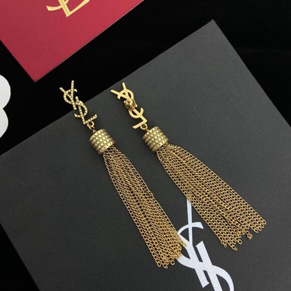 Saint Laurent Fringe Tassel Earrings - With Original Box - Picture 2 of 3
